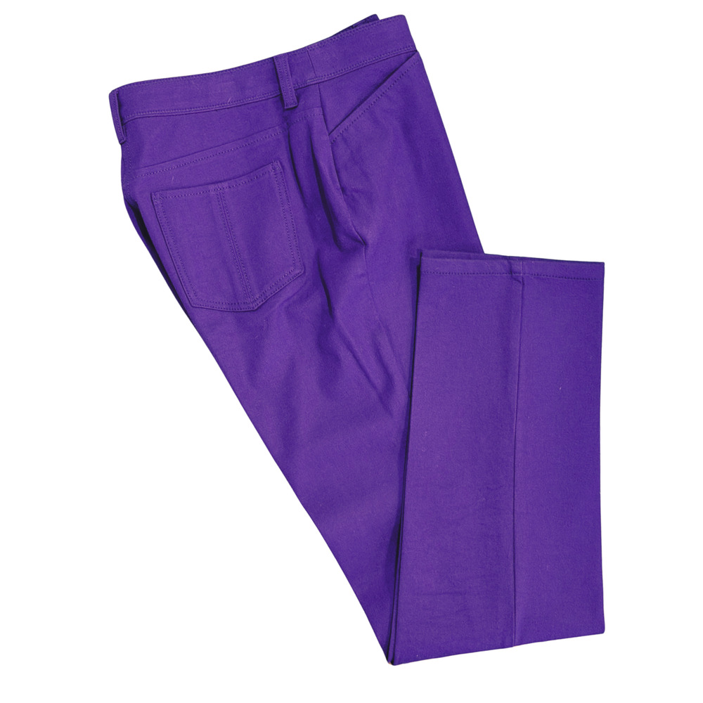 Chico's So Slimming Sz 0.5 (6) Tapered Leg Pants Zip Fly Grape Purple Stretch